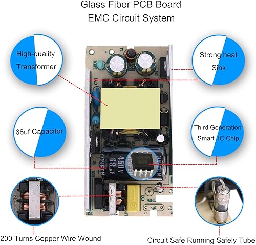 Miniatura 4 de Adaptador de fuente de alimentación de CA CC de 12 V 35 A de 12 voltios de 35 amperios 42 W de 0217in x 0098in de transformador de 3500 mA de