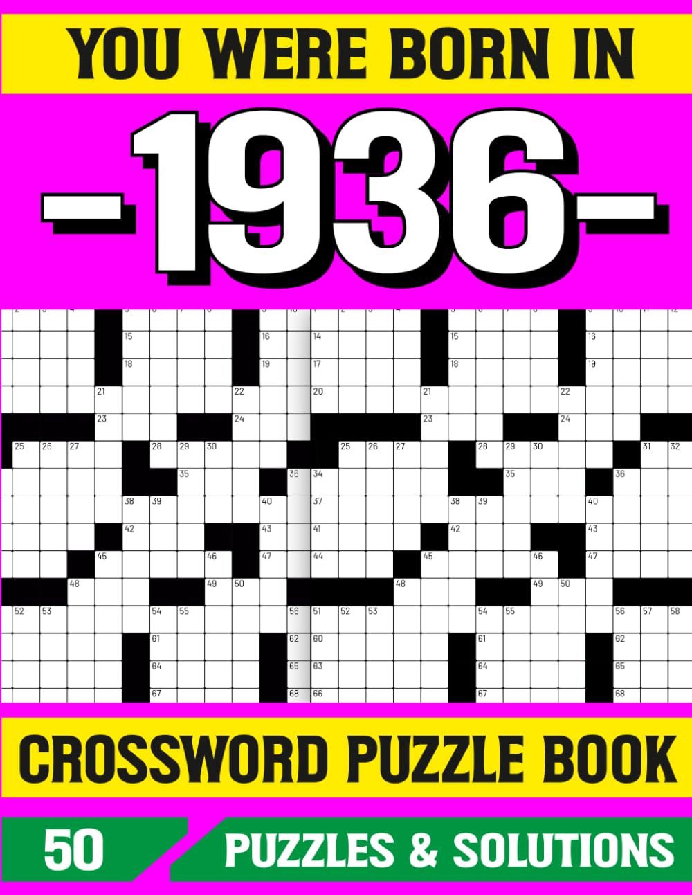 You Were Born In 1936: Crossword Puzzle Book: A Perfect Gift Crossword Puzzle Book for 1936 Born with Brain Games