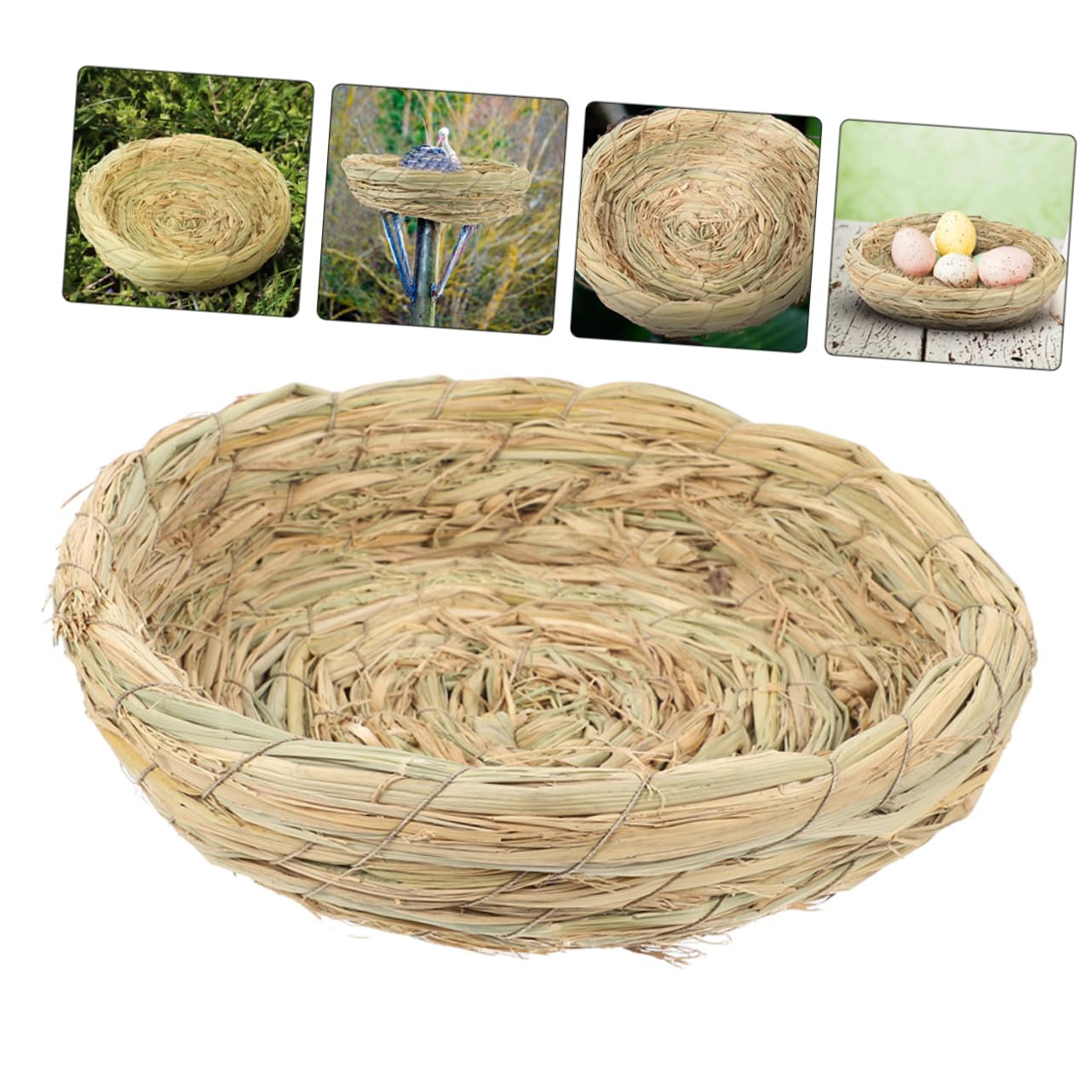 Nido De Pájaros De Tejida para Aves Pequeñas Casa De Cría Natural para Palomas Conejos y Decoración De Jardín Material Resistente y Acogedor