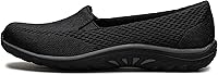Skechers Women's Duraleather Mesh Bungee Slip-On Walking Sneaker with Air-Cooled Memory Foam