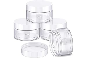 Patelai 4 Pack Round Clear Leak-Proof Makeup Containers