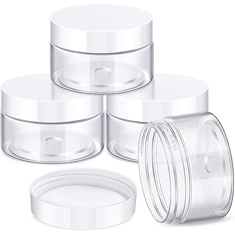 Patelai 4 Pack Round Clear Leak-Proof Makeup Containers