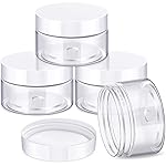 Patelai 4 Pieces Round Wide-mouth Leak Proof Plastic Container Jars with Lids for Travel Storage Makeup Beauty Products Face Creams Oils Salves Ointments DIY Making(1 Ounce,White)