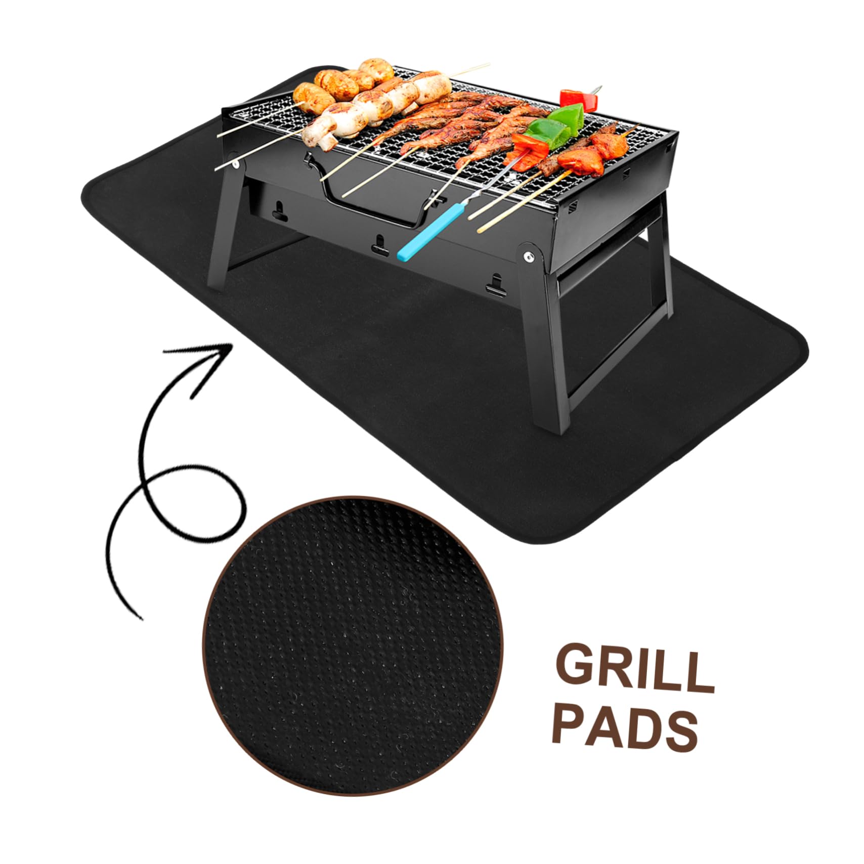 Toddmomy Tapete para Parrilla Ignifugo Protector De Suelo Resistente Al para Barbacoa Exterior
