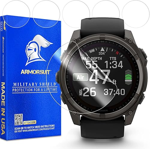 Miniatura 62 de ArmorSuit Paquete de 6 protectores de pantalla para Garmin Forerunner 265 (1.812 pulgadas) MilitaryShield HD Clear Film – Fabricado en Estados