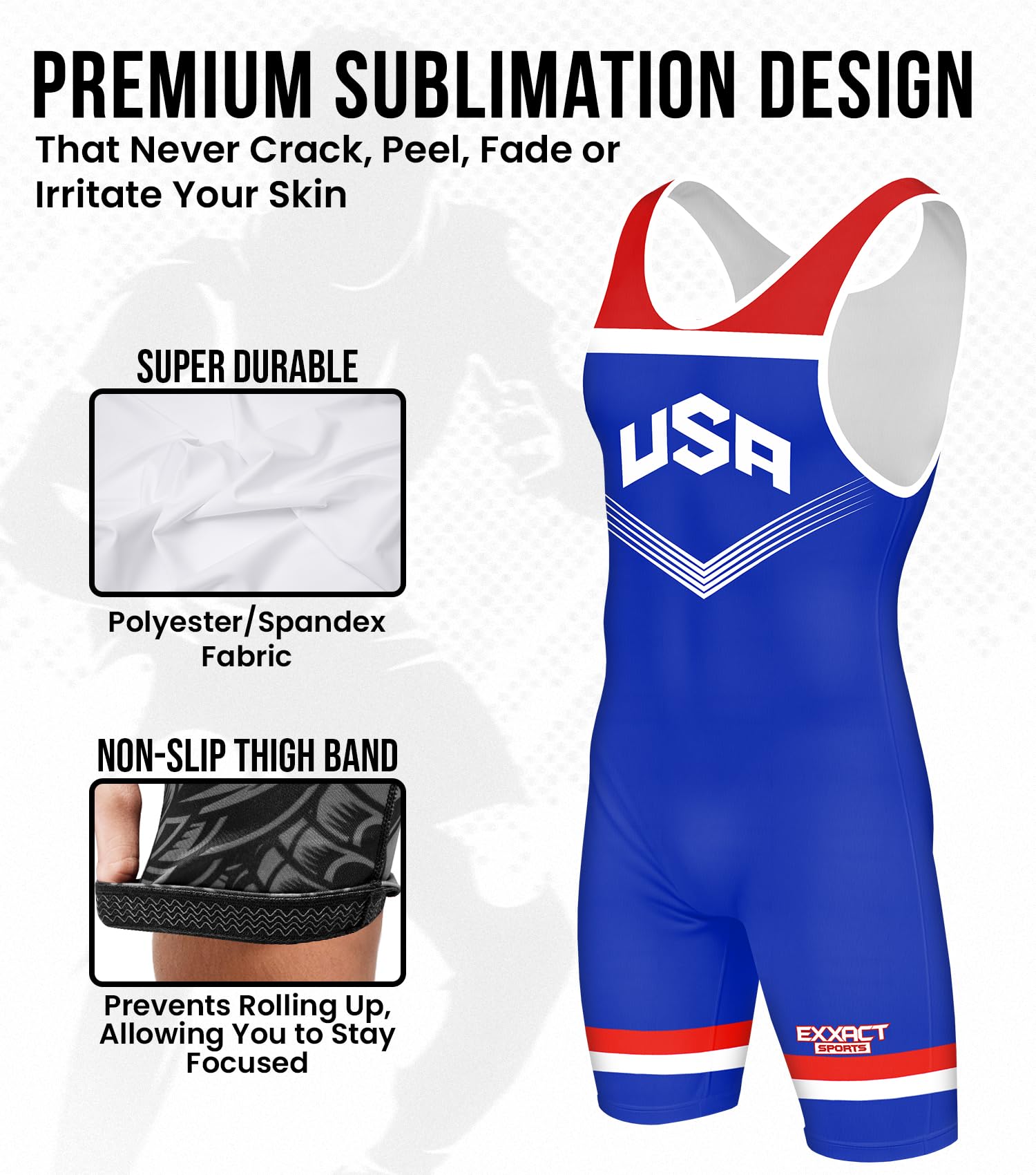 Snapklik.com : Exxact Sports Sublimated Mens Wrestling Singlet, High ...