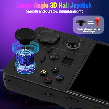 Retro Handheld Game Console, DC35V Retro Gaming Console 3.5IPS Screen Open Source Linux System Built-in 20000+Classic Games, 20+Emulators, Portable Video Gaming Console with 4000mAh Battery (Black)