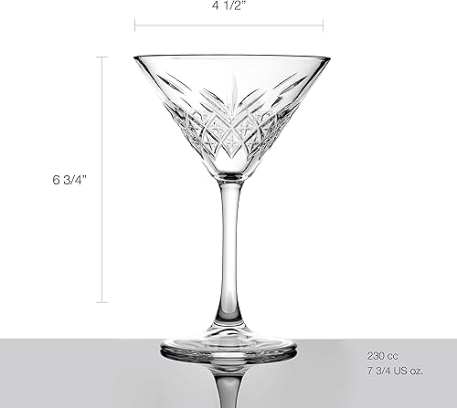 Vista 15 de Pasabahce Juego de 4 vasos cupé vintage de alta calidad, extra grandes, exclusivos, ginebra, vino, cóctel, copas de champán, diseño de cristal