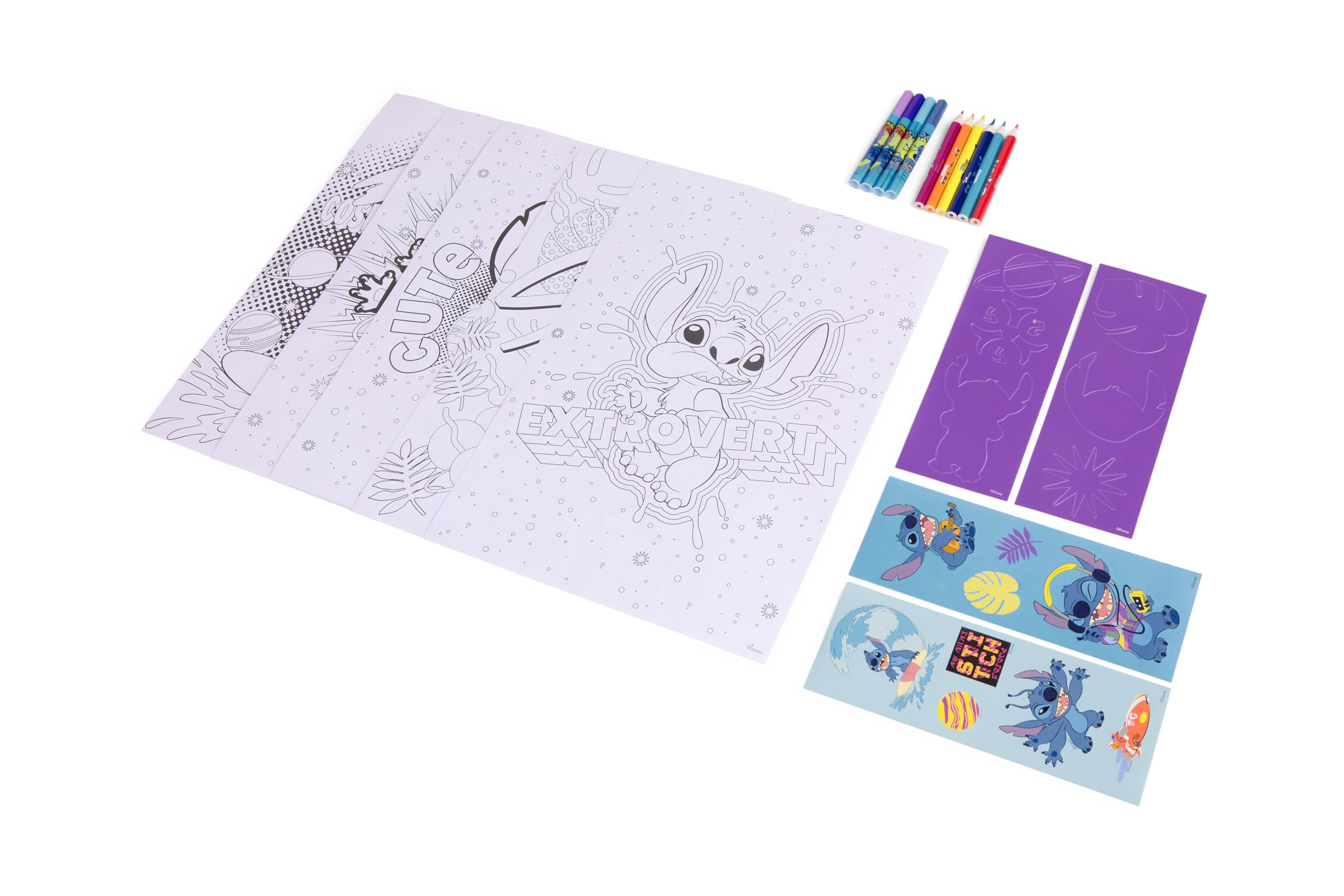 Disney Stitch Drawing Set for Kids Creative Portable Set including Sticky Pens and Stencils, Creative Toy for Girls and Boys - Image 2
