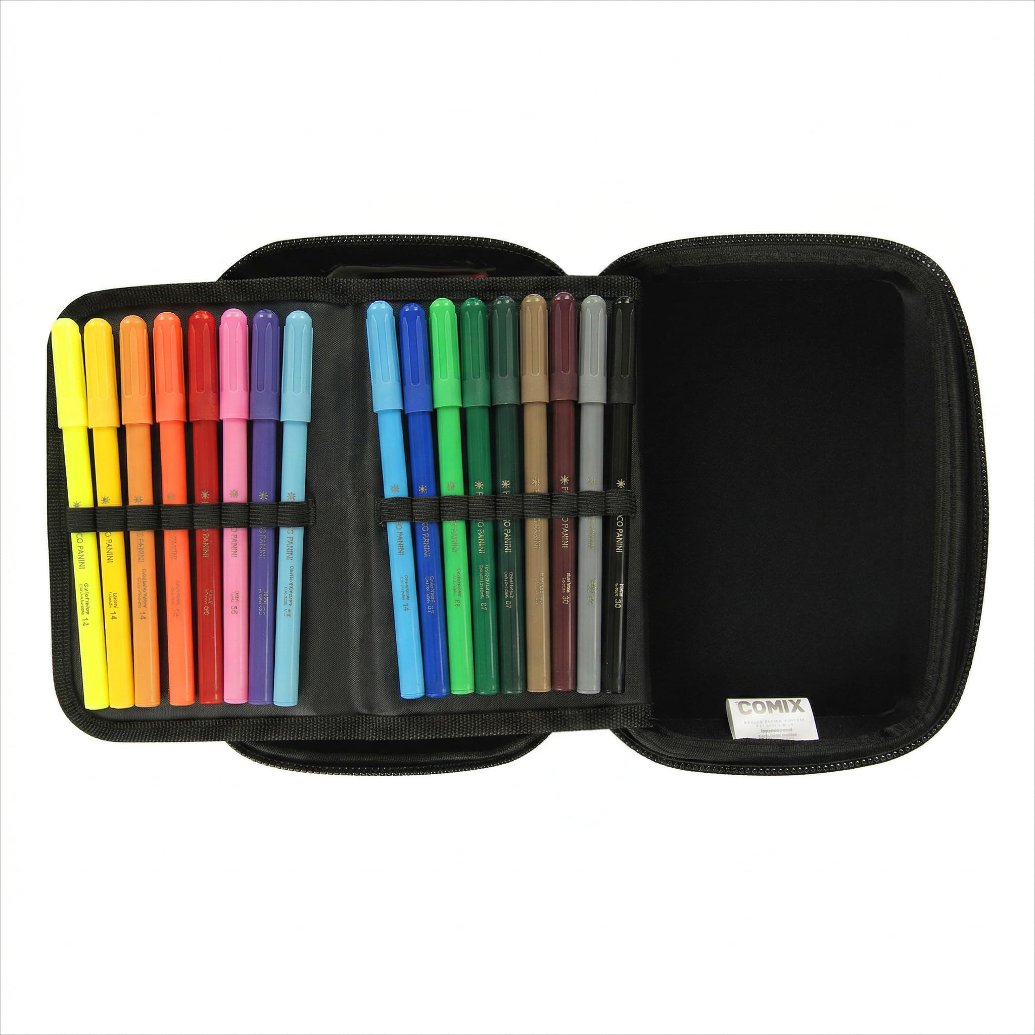 COMIX - Astuccio Scuola, Astuccio Maxi Zip per Bambini e Ragazzi, con Set Cancelleria Incluso, Cover Rigida con Maxi Logo in Rilievo e Tirazip in Metallo, 21 x 14,5h x 6,5 cm