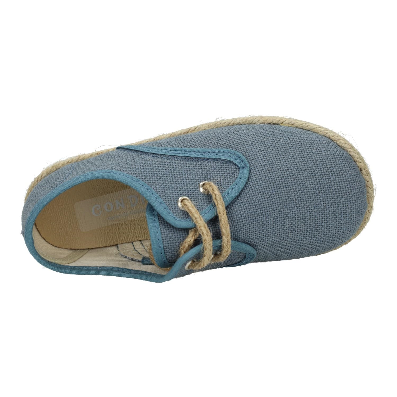 MADE IN SPAIN 267/L Chaussures en toile pour enfant en couleur indigo, espadrilles en toile avec semelle en sparte et semelle intérieure en cuir. Fabriquées en Espagne pour enfant