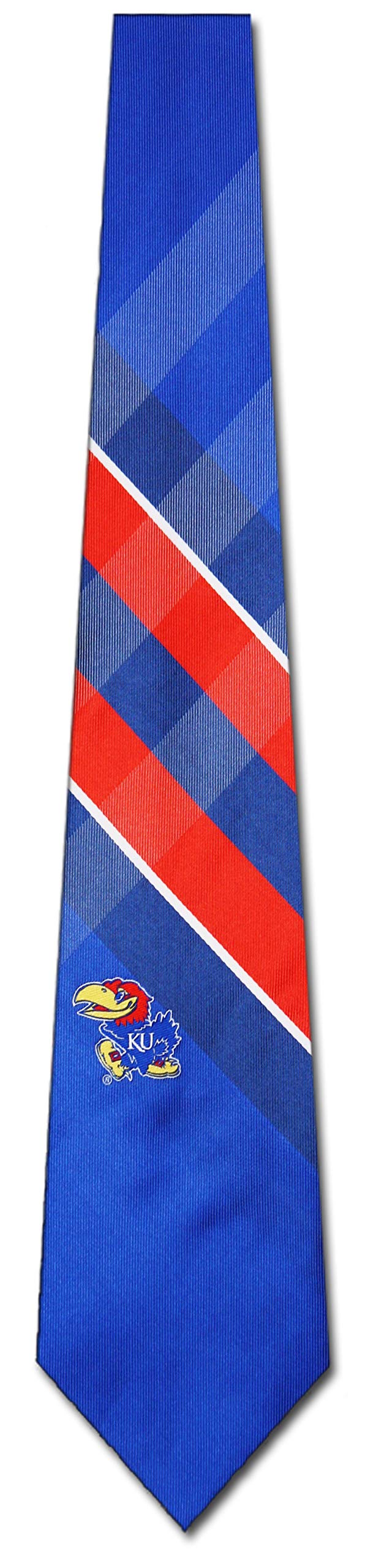 Eagles Wings Kansas Grid Neck Tie with College Sports Team Logo