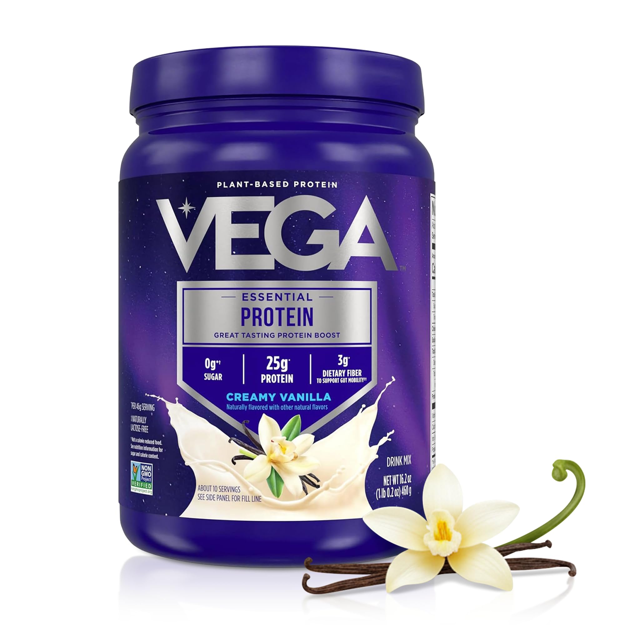 Vega Essential Protein – 25g Plant Based Protein Powder, Creamy Vanilla, Vegan for a Dairy-Free Vanilla Shake – Large Tub, 32.5oz (20 Servings) — Amazon image 14