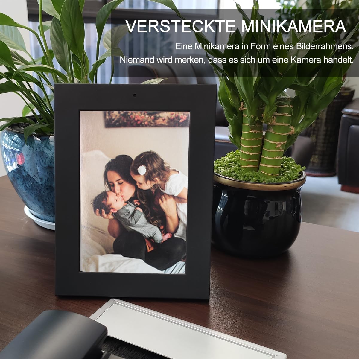 Mini Überwachungskamera Fotorahmen,1080P Mini Sicherheitskamera mit Bewegungserkennung/Schleifenaufzeichnung,Video Überwachungskamera für Zuhause Büro,Ohne WLAN