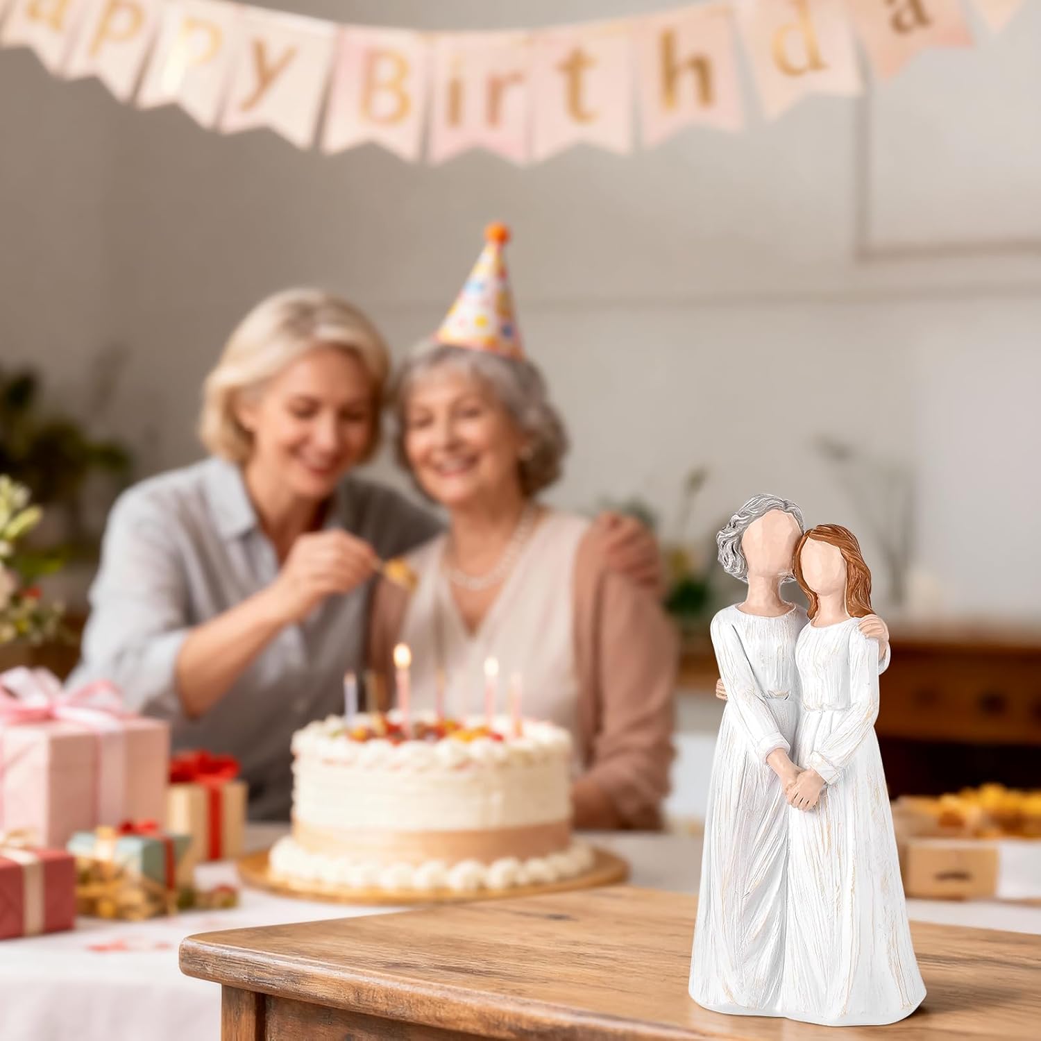 Mother Daughter Gift- Hand-Painted Angel Figurine Statue 7.48", Birthday Gifts Mom Daughter, Mother of The Bride Gifts - Image 5