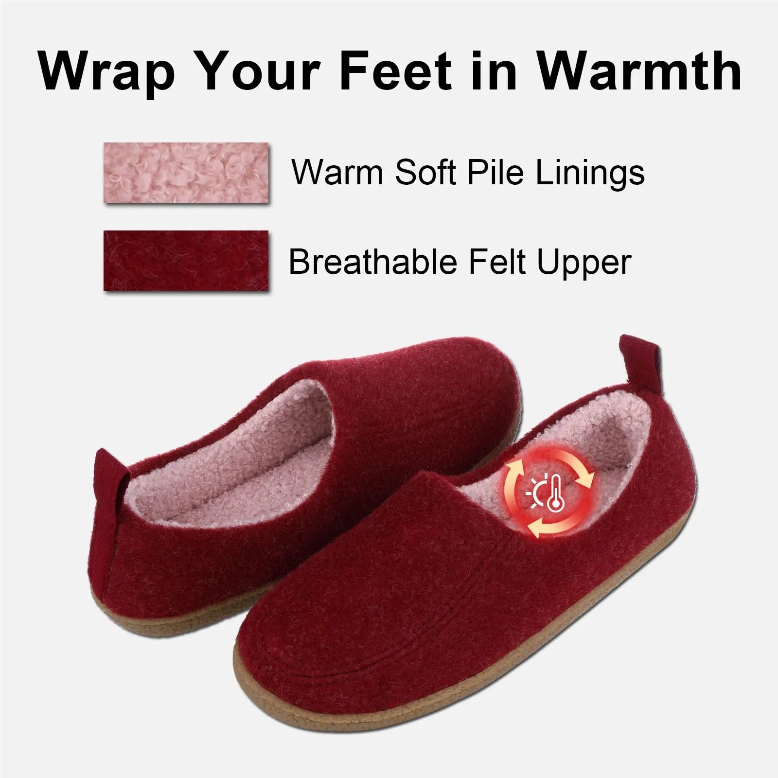 Pantuflas Hombre Pantuflas De Felpa De Invierno For Mujer Y Hombre, Zapatos De Algodón De Fieltro Peludo For El Hogar, Pantuflas Gruesas Y Suaves For Interiores, Antideslizantes, Con Tacón Envolvente(