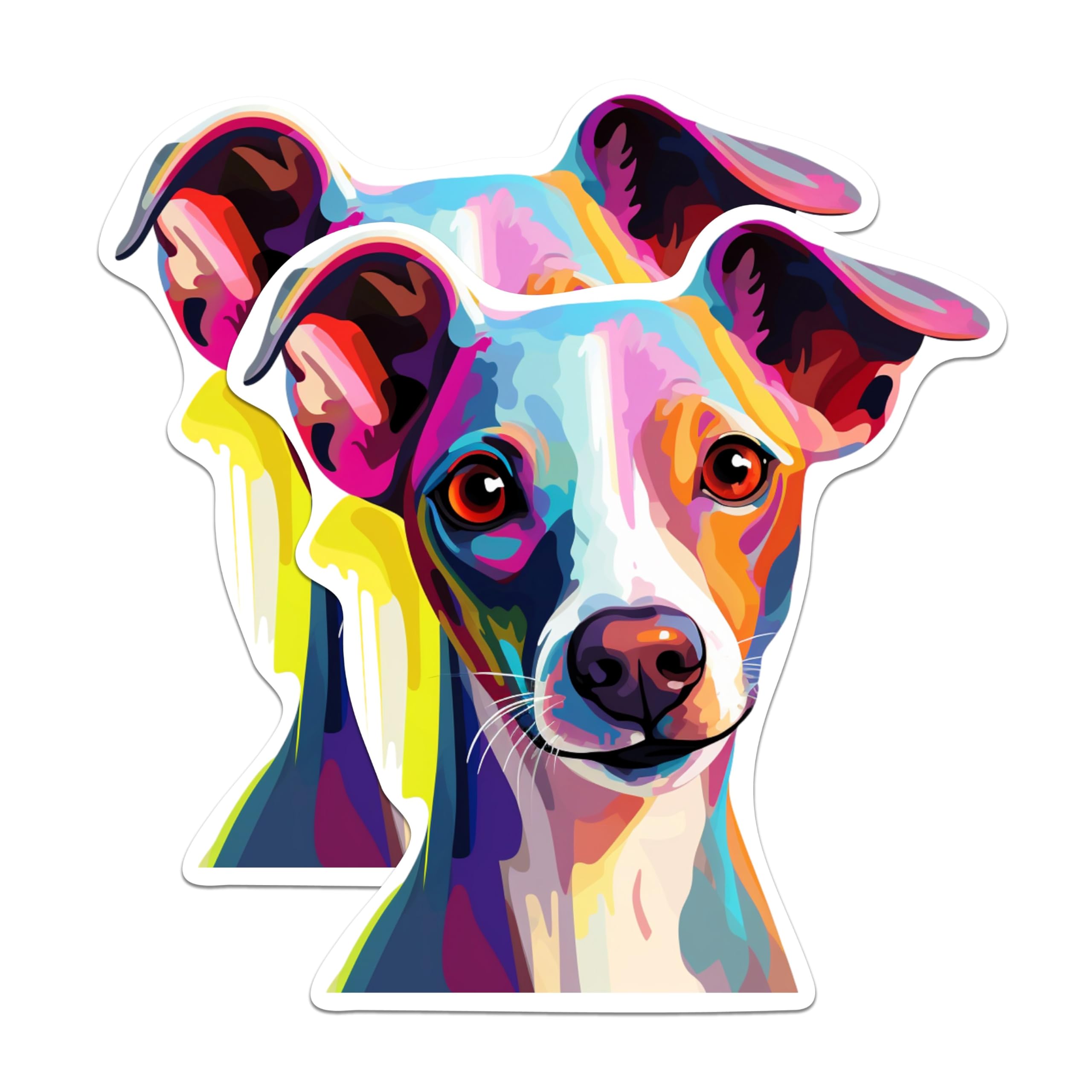 (2 Pack) Italian Greyhound Dog Breed Stickers - 5 Inches On Longest Side - Choose from Over 100 Dog Breeds - for Cars, Trucks, Skateboards, Laptops - Made in USA - BMCS1882