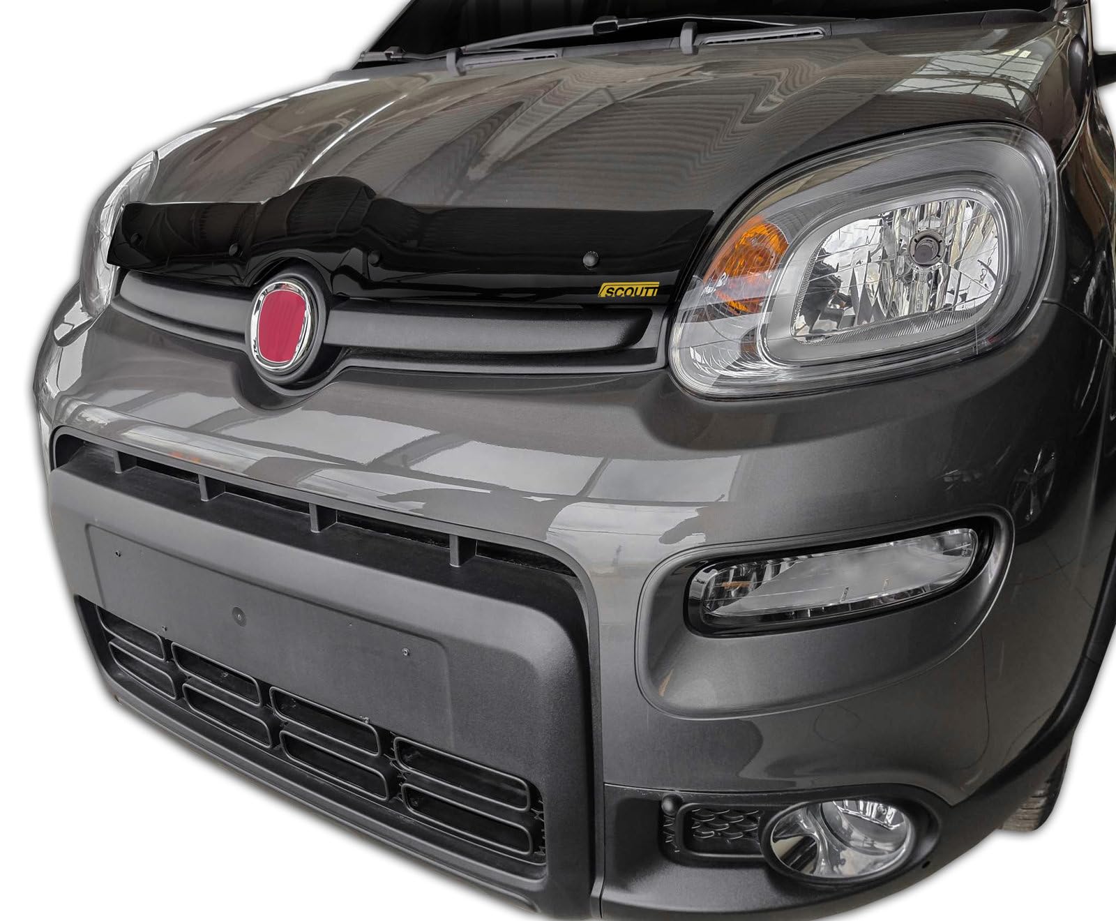 SCOUTT Bra de Capot Déflecteur de Protection pour Fiat Panda 3 2012-2024, Aérodynamique, Assemblage Facile, Aucun Perçage Requis