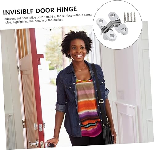 Miniatura 4 de Angoily Armario Blush Puerta Bisagra Oculta Puerta Invisible Bisagras de cocina Bisagras de metal variable Bisagra oculta Gabinete Ajustable Hogar