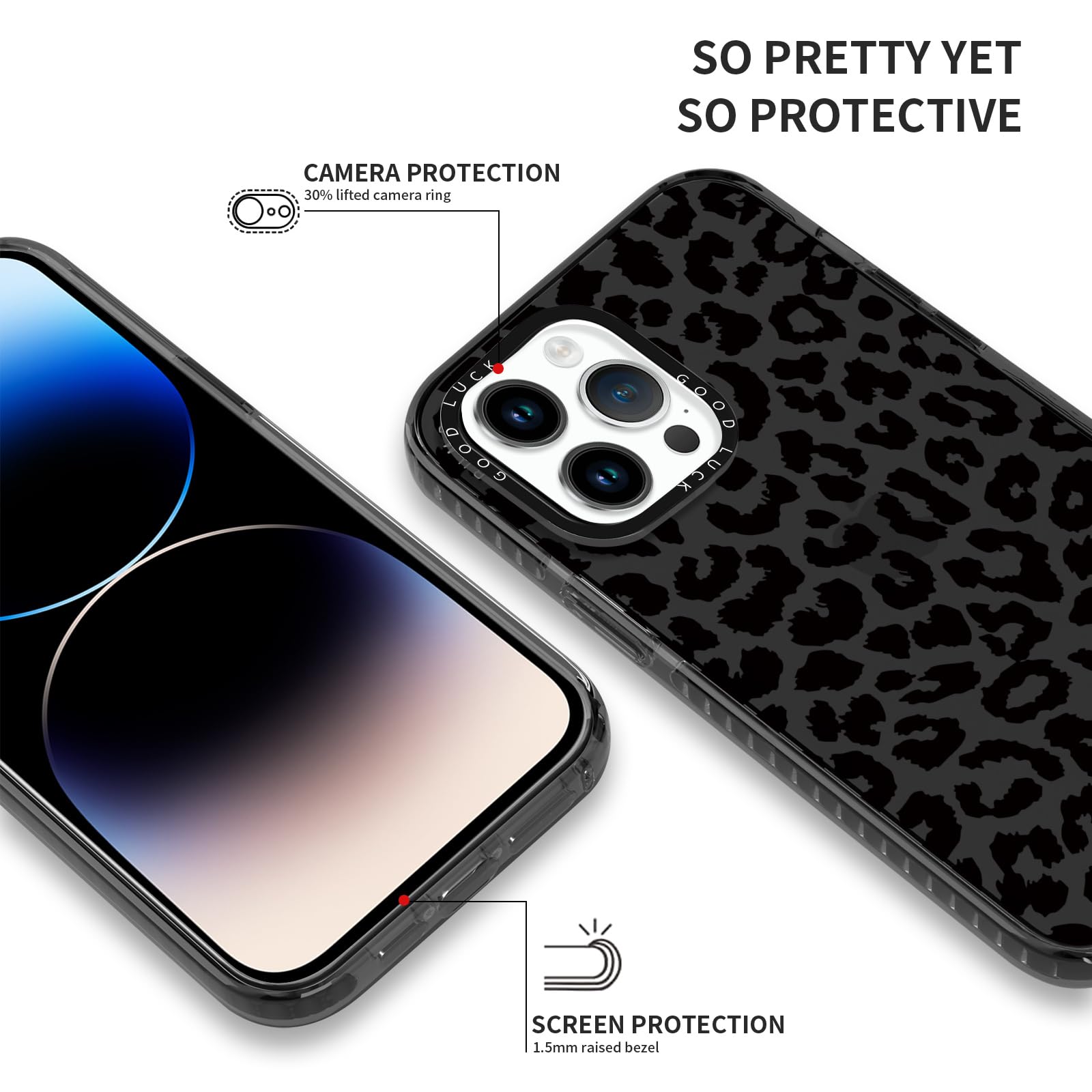 2 fundas transparentes de silicona fina de TPU suave a prueba de golpes para iPhone 13 Pro (6,1 pulgadas), con bonitos patrones para niñas, mujeres y hombres, Estampado de leopardo y guepardo