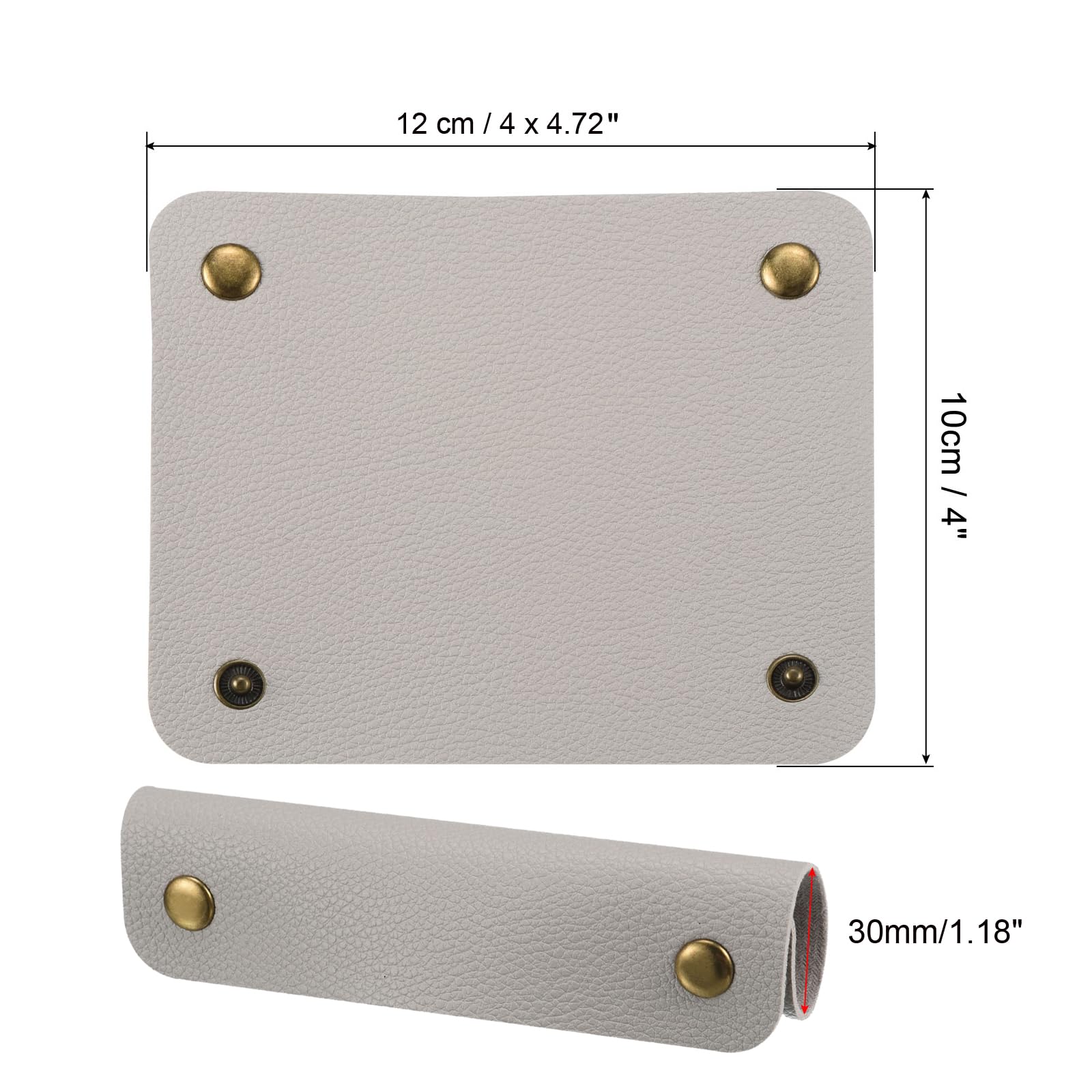 PATIKIL Luggage Handle Wrap, 2 Pack PU Handbag Grip Cover Protector Identifier with Clasp for Suitcase Grocery Shopping Bag Gray - Image 2