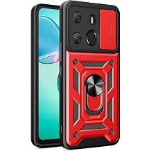 Compatible with Tecno Spark Go 2023 BF7n Case [2 in 1 Slide Camera Lens Cover] Compatible with Tecno Pop 7 Pro Phone Case Cover red