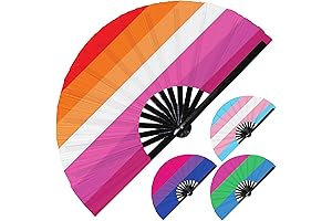 Pride Flag LGBTQA UV Glow Hand Held Fan