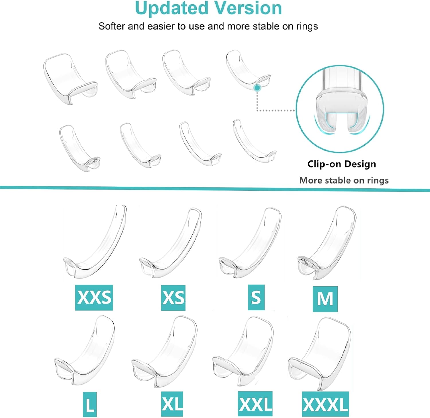 Invisible Ring Size Adjuster for Loose Rings Ring Adjuster Fit Any Ring Resizing Gel with UV Light Ring Snuggie Filler