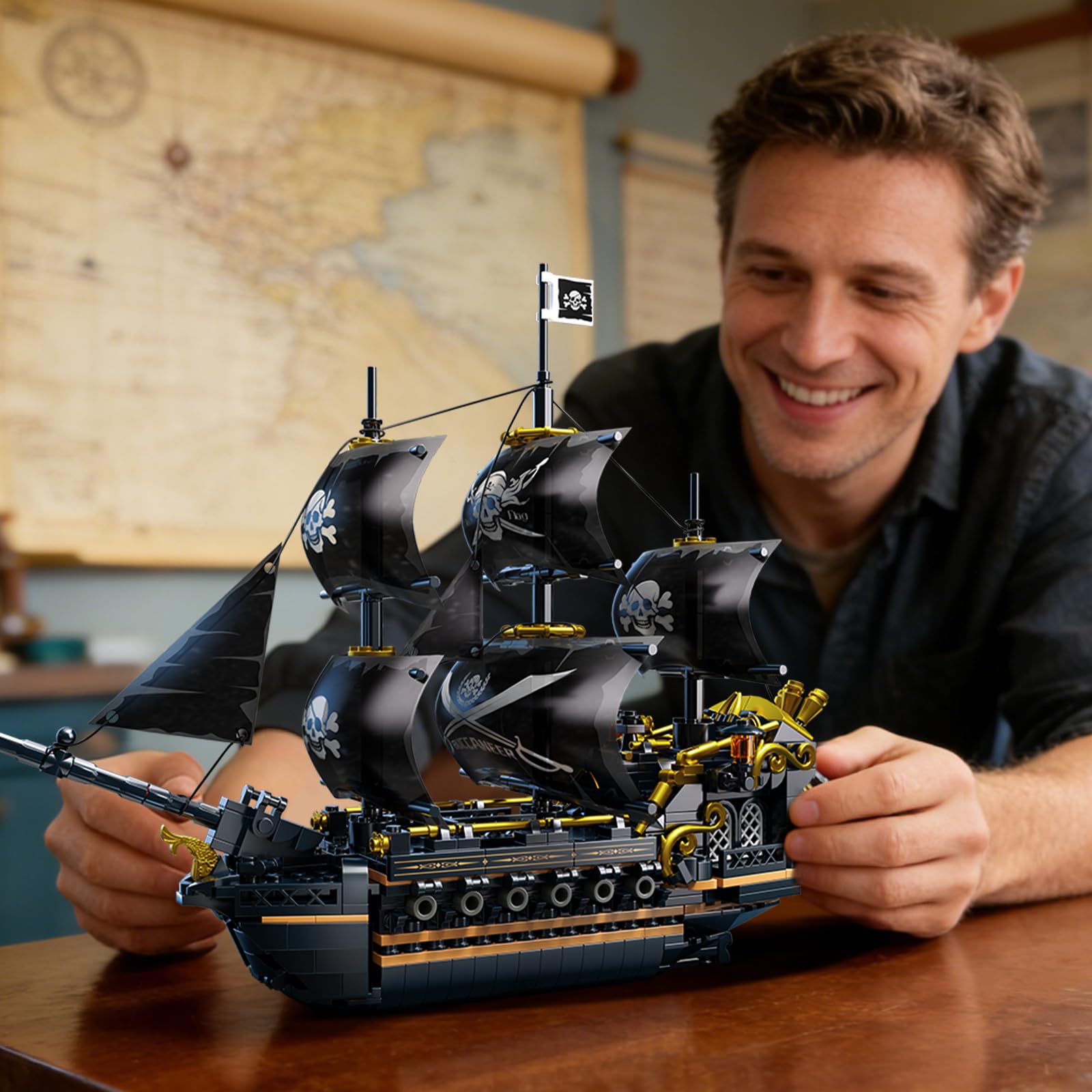 Piratenschiff Bausteine Set, 801 Teile Piraten Schiff Modell Bausatz
