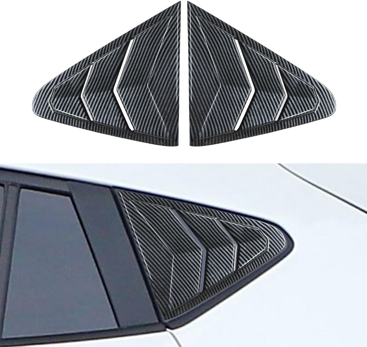 Rear Side Window Louvers Compatible for Subaru Crosstrek Impreza 2024 2025 Accesories for Subaru Crosstrek Impreza 2024 2025 Sport Style Air Vent Cover (Carbon Fiber)