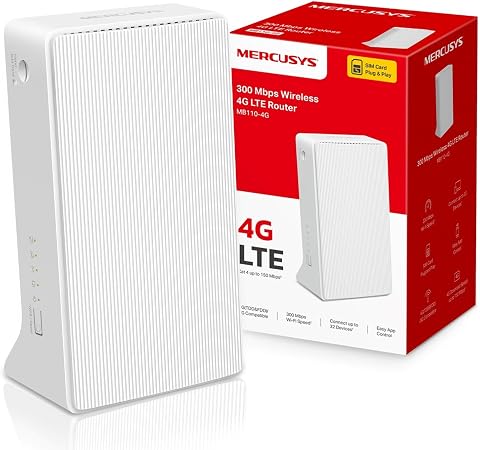 MERCUSYS MB110-4G 4G Router with SIM Slot, N300 Portable WiFi Router