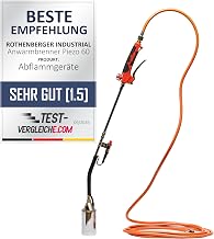 ROTHENBERGER Industrial 2teiliger Anwärmbrenner Piezo 60 inkl. 5 m Propangasschlauch & Piezo-Zündung | Unkrautvernichter | Brenner | Gasbrenner | Abflammgerät | Dach- und Bitumenbahnen | 1500004926