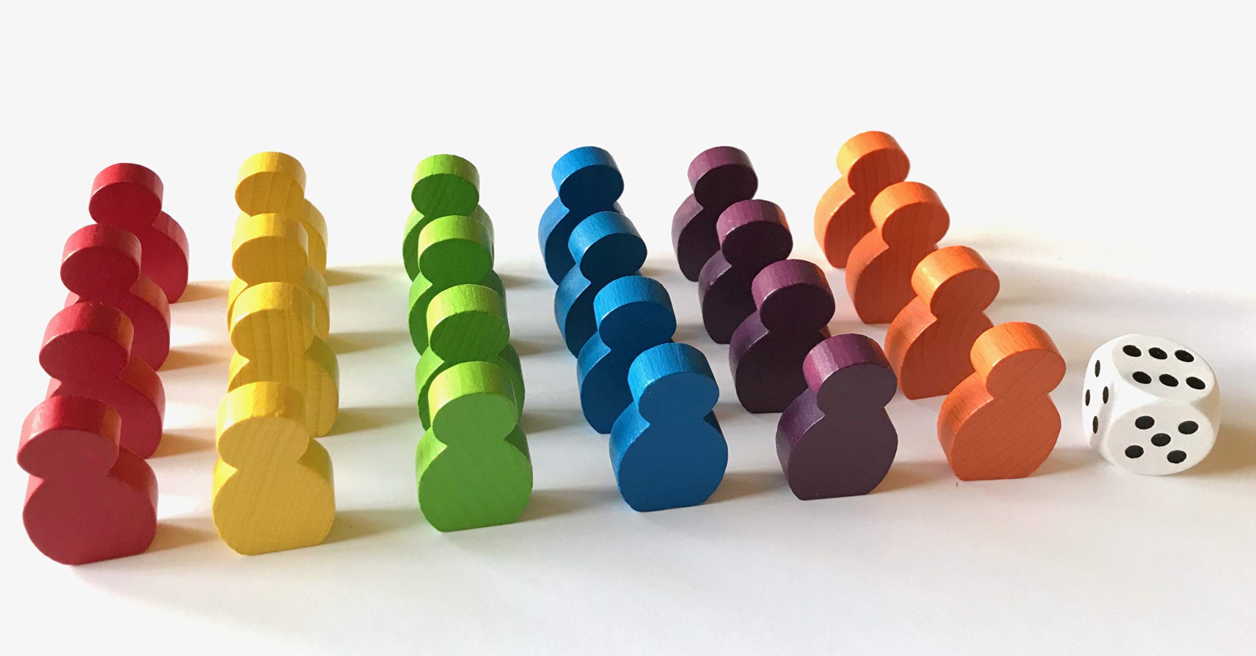 12 Personaggi In Legno Con Cappello Per Giochi Da Tavolo | Altezza 4 Cm, 12 Colori, Made In Germany, Certificati CE - 3