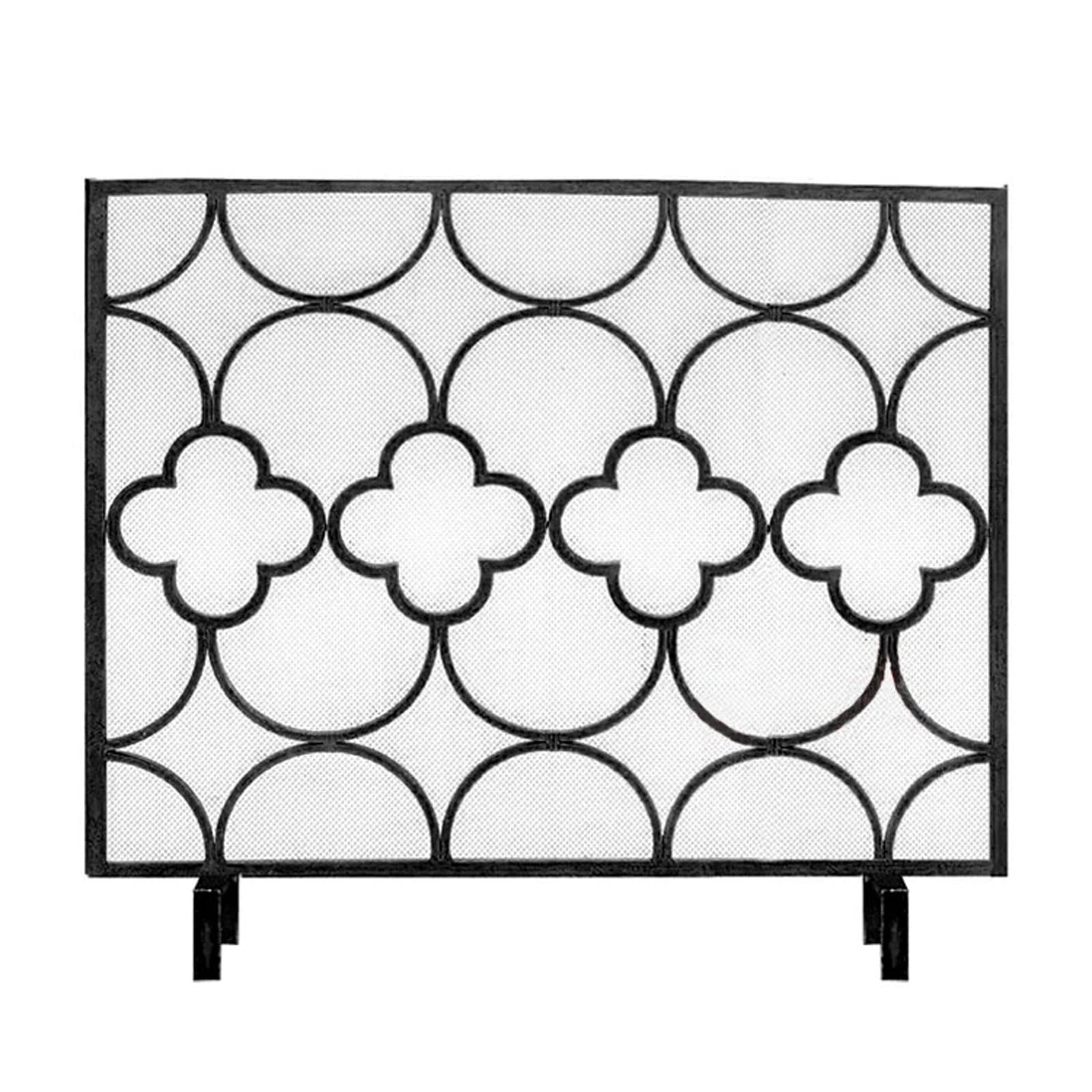Fireplace Cover Stove Fire Screen Iron Grid Design Fireplace Screen Hollow Fireplace Screen Spark Screen Fireplace Screens Fireplace Screens (Black)