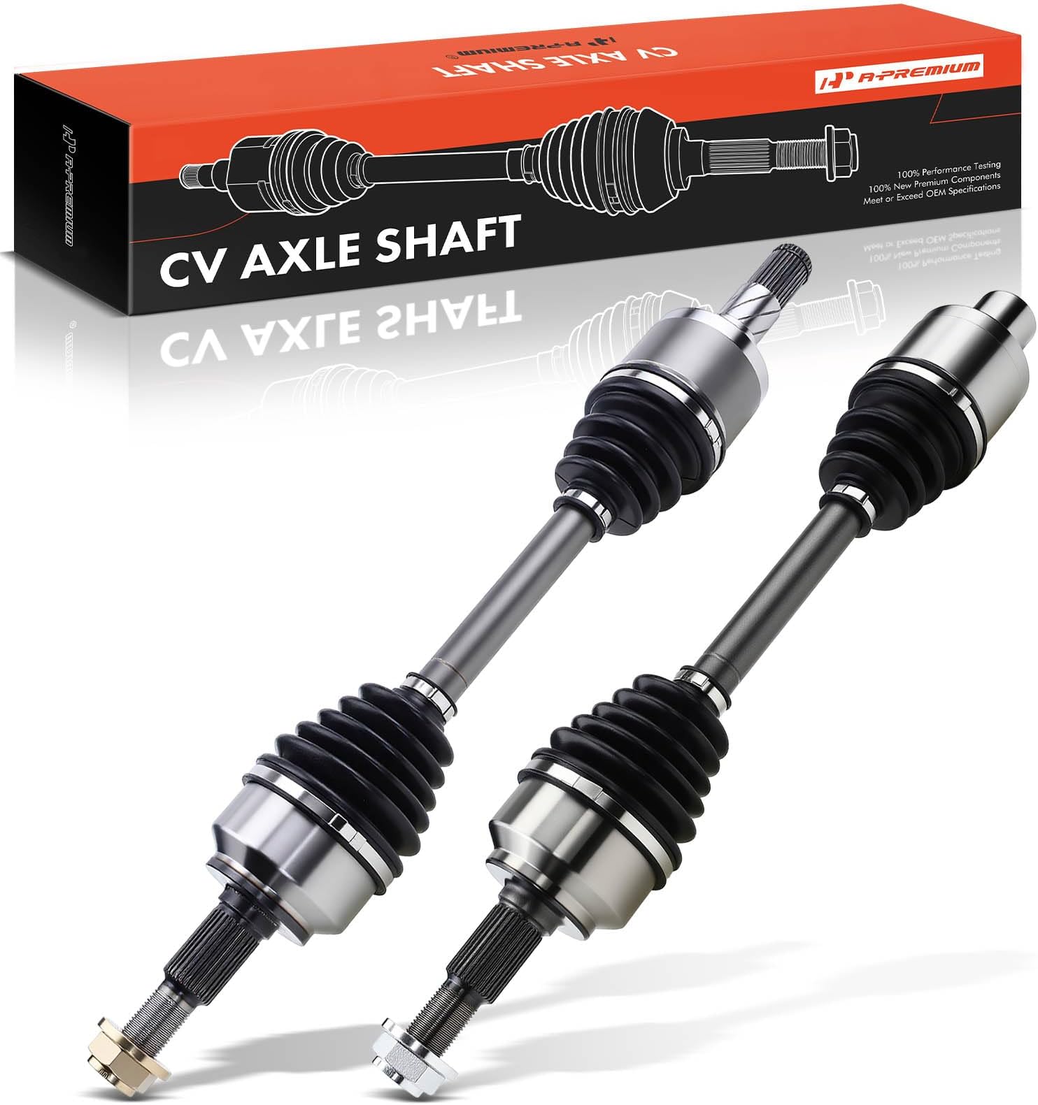 A-Premium Pair (2) Front CV Axle Shaft Assembly Compatible with Jeep Vehicles - Grand Cherokee 2005-2010 AWD, Commander 2006-2010 AWD 4WD - Fits Models without Limited Slip Differential