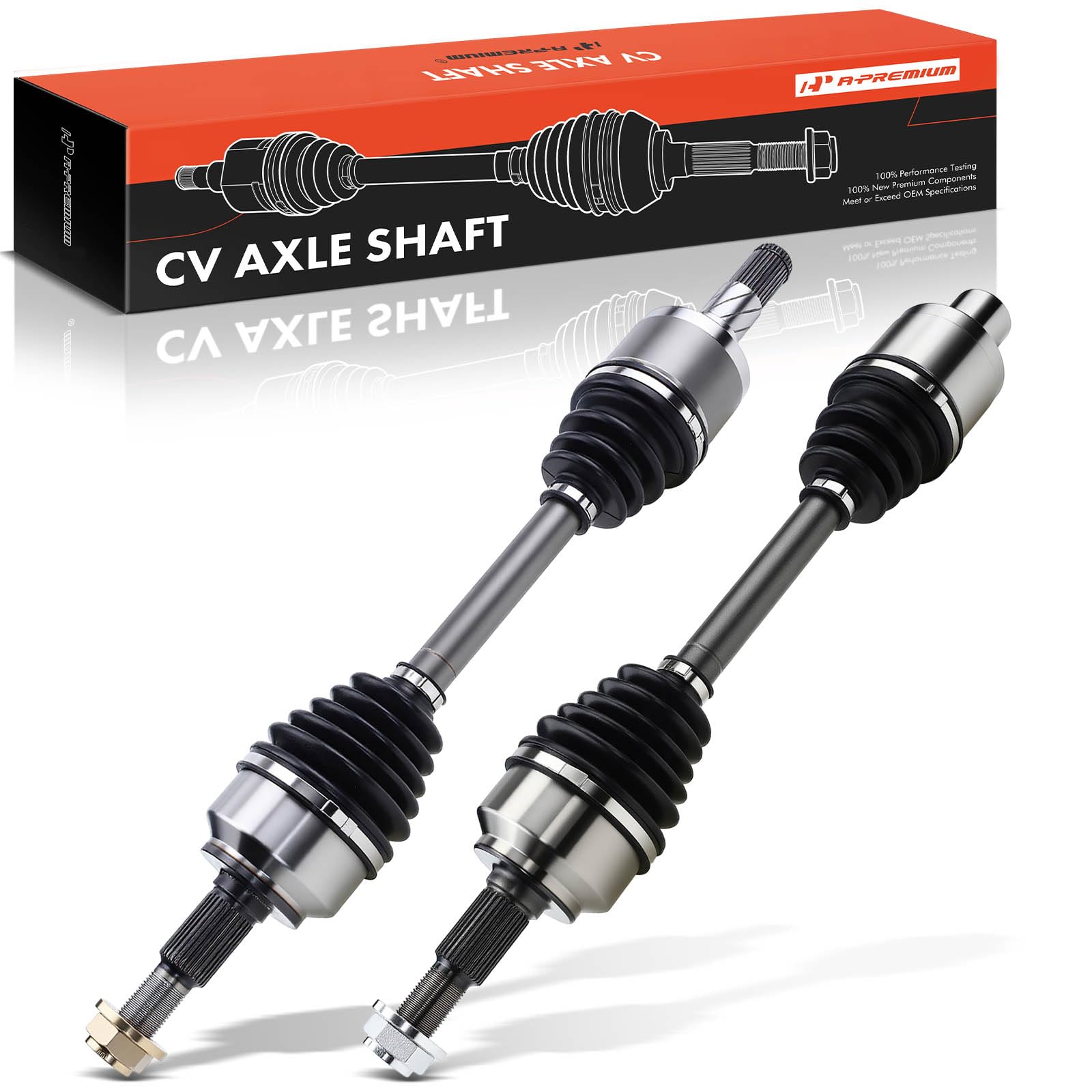 A-Premium Pair (2) Front CV Axle Shaft Assembly Compatible with Jeep Vehicles - Grand Cherokee 2005-2010 AWD, Commander 2006-2010 AWD 4WD - Fits Models without Limited Slip Differential
