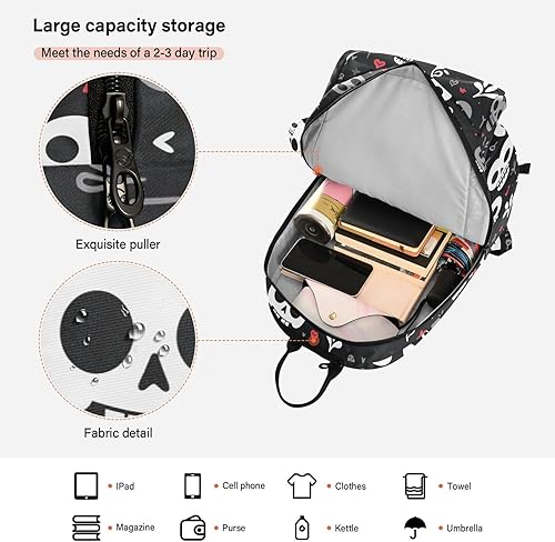 Miniatura 6 de Tennis Racket Ball Backpack Water Resistant Funny Skull Heart Black 3 Rackets Badminton Bag Case for Tennis, Badminton, Pickleball bolsa para