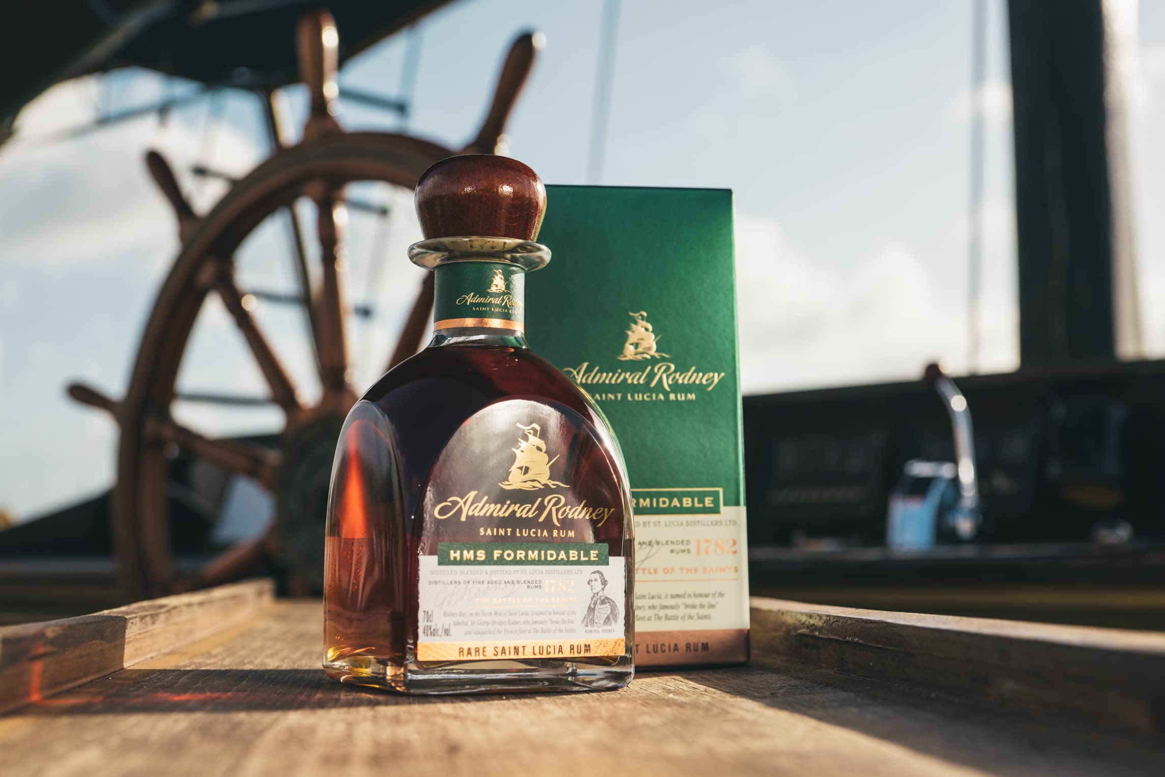 Admiral Rodney HMS FORMIDABLE Rare Saint Lucia Rum 40% Vol. 0,7l in Giftbox