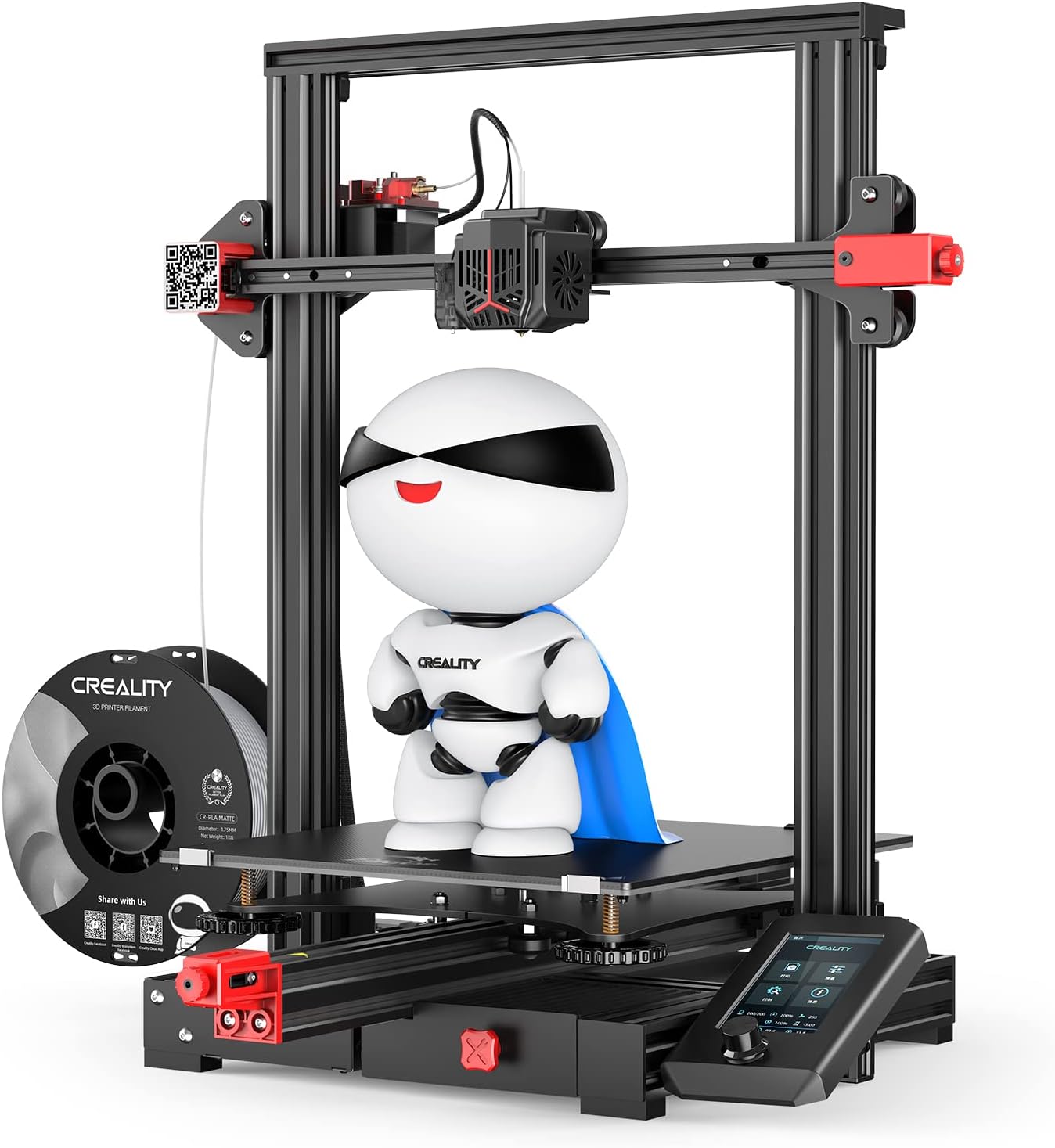 Eacam Original Ender-3 Max Neo 3D Printer Desktop FDM 3D Printing with Stable Dual Z-axis 4.3'' Color Knob Screen Full Metal Extruder Support Resume Printing, 300x300x320 mm Print Size