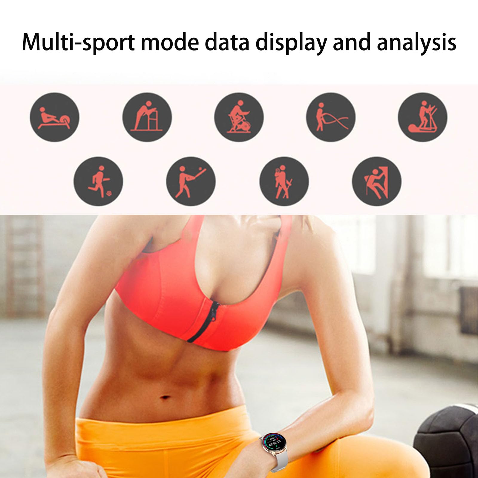 Smartwatch Damski Z Funkcją Telefonu 1,32" Zegarek Fitness Tracker Z Sportowymi Zegarkami Wodoszczelność IP68 Częstotliwość Uderzeń Serca 24 H Monitorowanie Snu,F