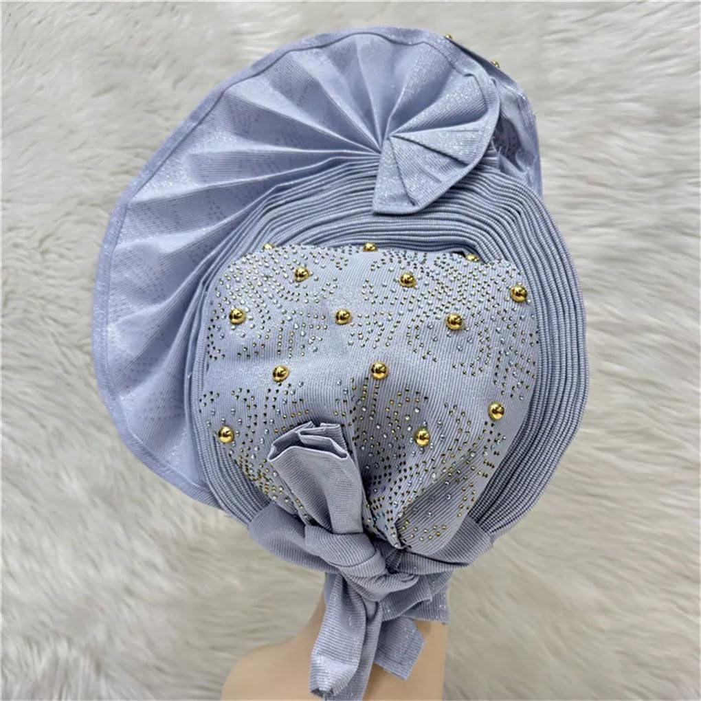 Afrikanische nigerianische Gele Elegante Kopfbedeckung mit Steinen Stirnband Turban Kopftuch Kopfbedeckung Auto Gele Hüte