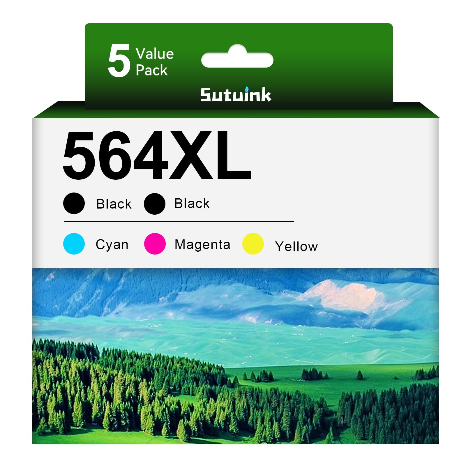 5520 Ink Cartridges for HP 564 564XL Combo Pack (2BK/C/M/Y) Compatible Ink Cartridge use for PhotoSmart 5520 6520 5510 7510 7520 6525 5525 7525 DeskJet 3520 3522 OfficeJet 4620 4622 Printer