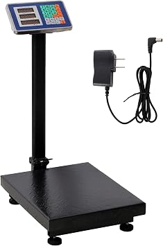 660lbs Weight Computing Digital Scale Floor Platform Scale,0.1 lbs Accuracy Computing Floor Scale with LB/KG, Tare, Pri Calculator, Black color