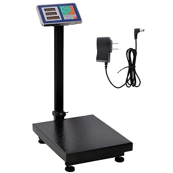 CIATRE 660lbs Weight Computing Digital Scale Floor Platform Scale for Weighing Luggage Package Shipping Mailing Postal Scale with Accurate LB/KG Price Calculator, High-Definition Display -Black