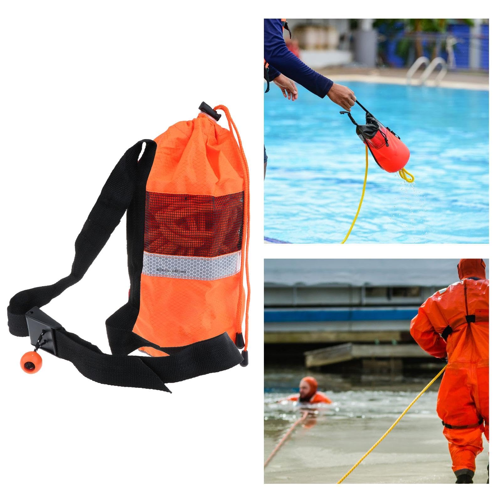 Wurfleine Rettungsleine Schwimmseil Seiltasche Polypropylenfaser Oxford Stoff Widerstandsfähig Trocknet Schnell Einfach zu Tragen für Kanusicherheit S
