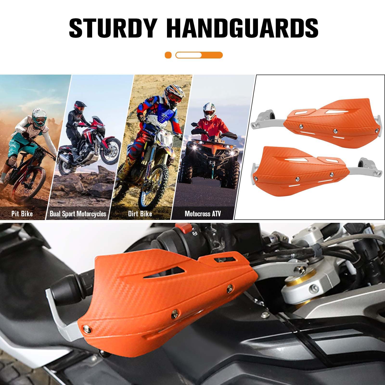 Universal 7/8 Motorcycle Hand Guards - ATV Dirt Bike Brush Protectors In Multiple Colors - Foto 12
