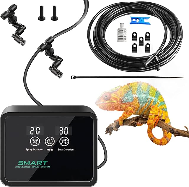 SDRGEEK Reptile Humidifiers, Reptile Mister Automatic with Timer Touch Screen Reptile Fogger Misting System with Adjustable 360°Misting Nozzles