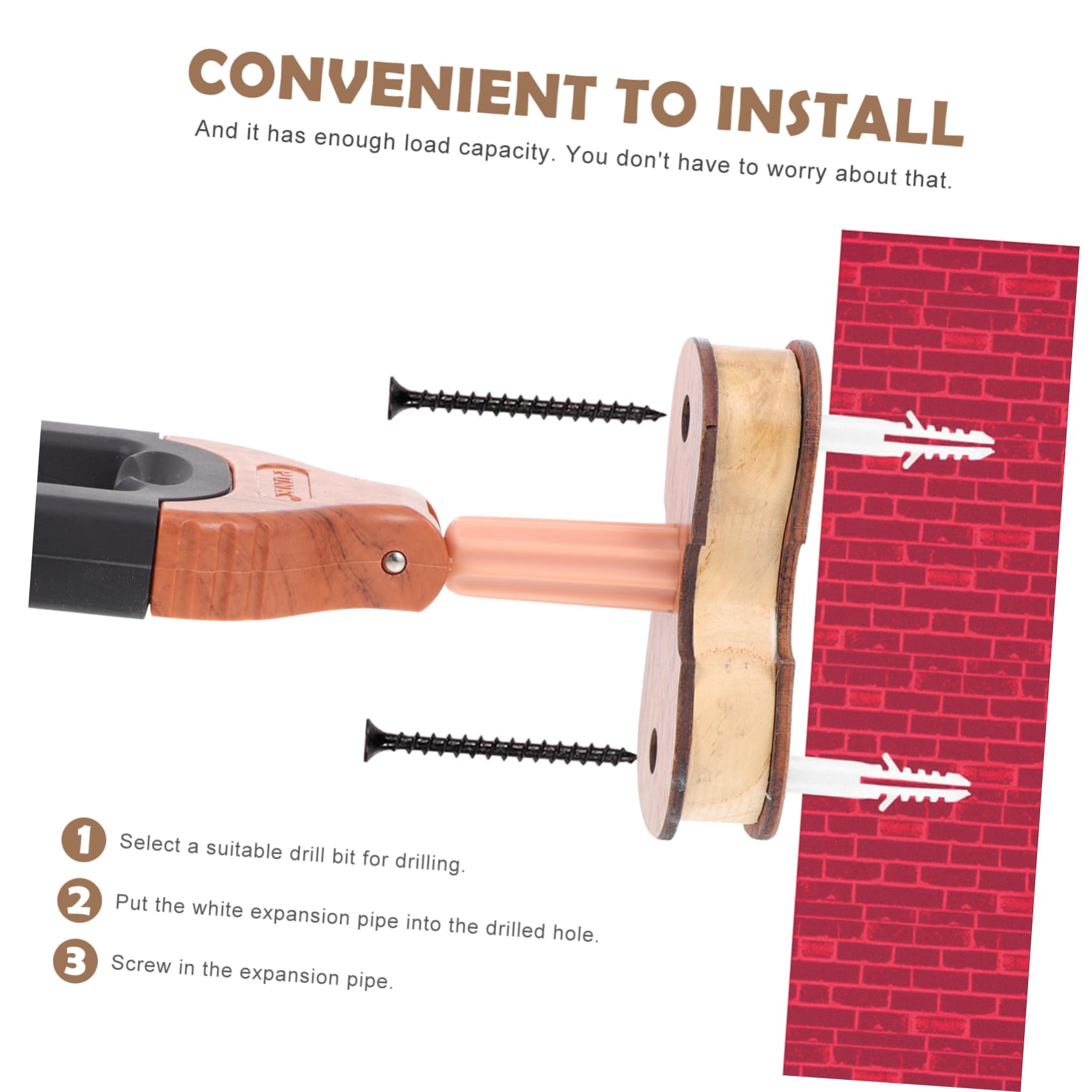 Hemoton Automatic Lock Ukulele Wall Mount Hook Practical Violin Hanger for Home Offices