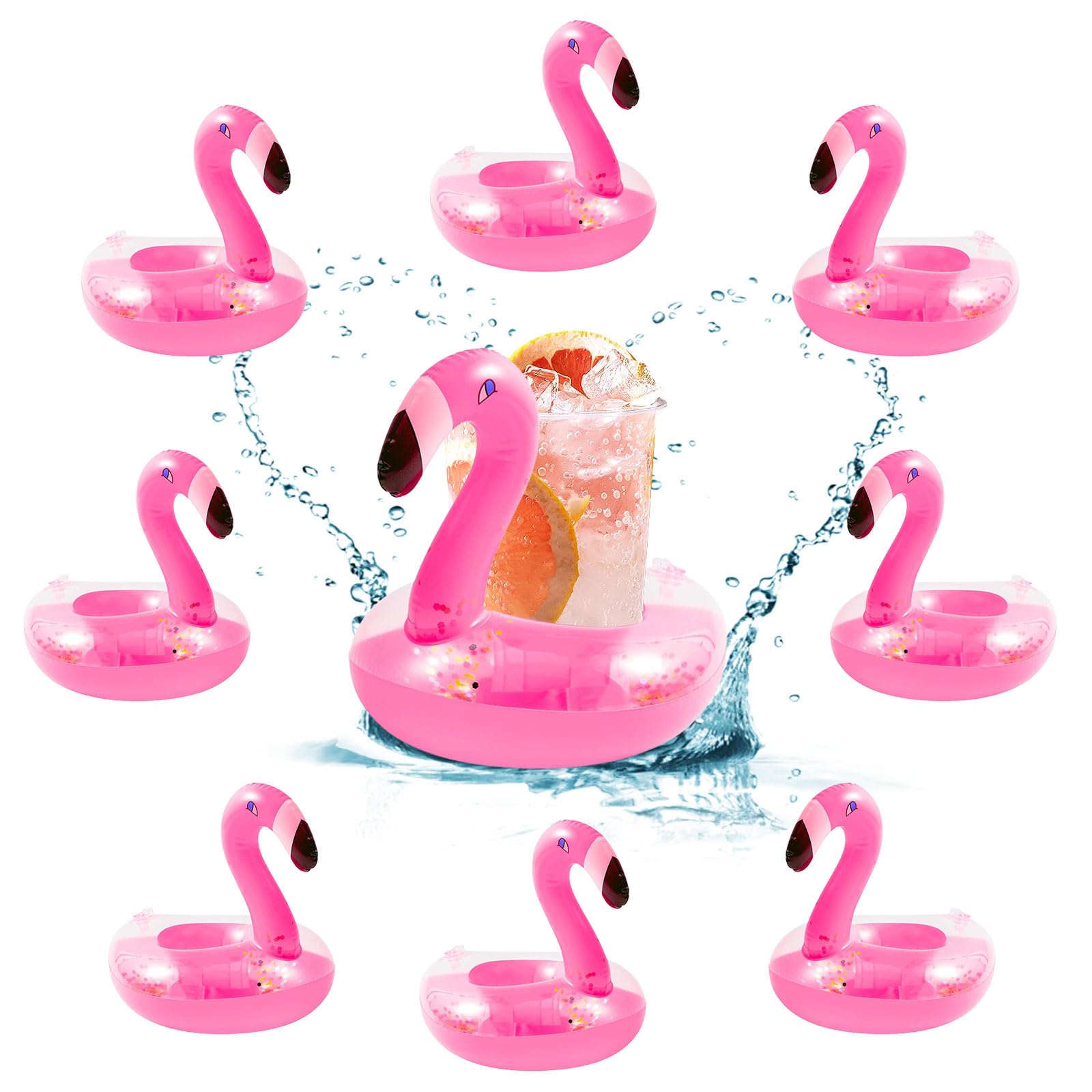 1 porte-gobelet gonflable flamant rose pour piscine, porte-cocktail, porte- bière, porte-gobelet, porte-gobelet, porte-gobelet à bière (1 flamant rose