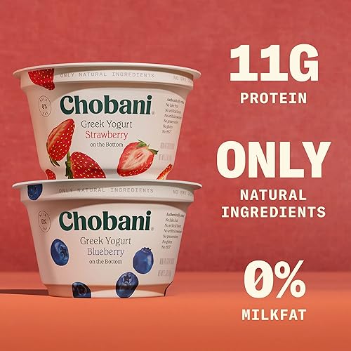 Miniatura 5 de Chobani® Non-Fat Greek Yogurt Strawberry on the Bottom 5.3oz 4-pack